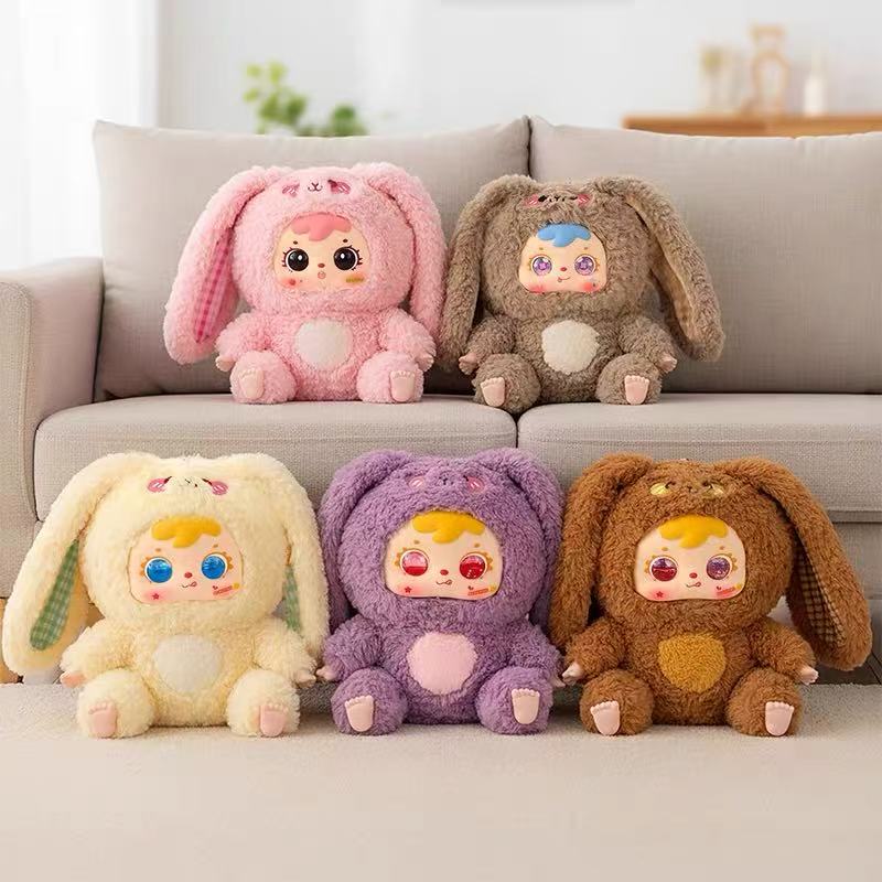 Samuel Tyke Three 500% Hair Rabbit Family Plush toy doll