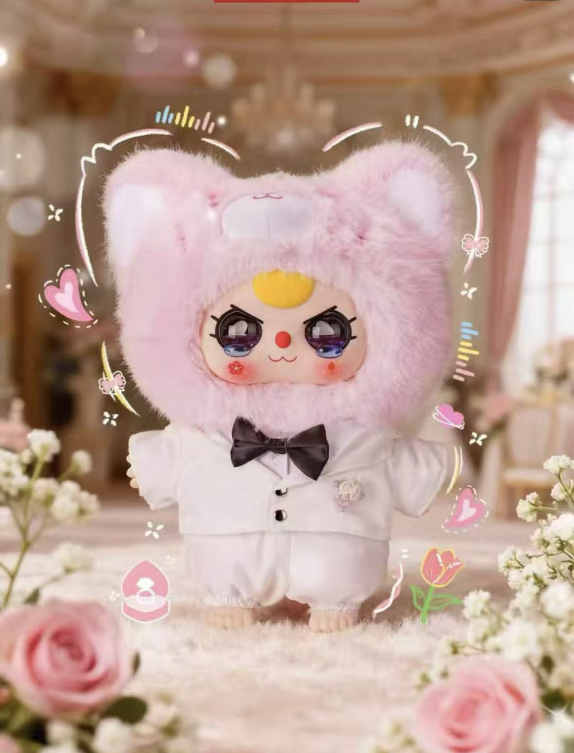 Baby Three Romantic Wendding 400% Plush Blind Box